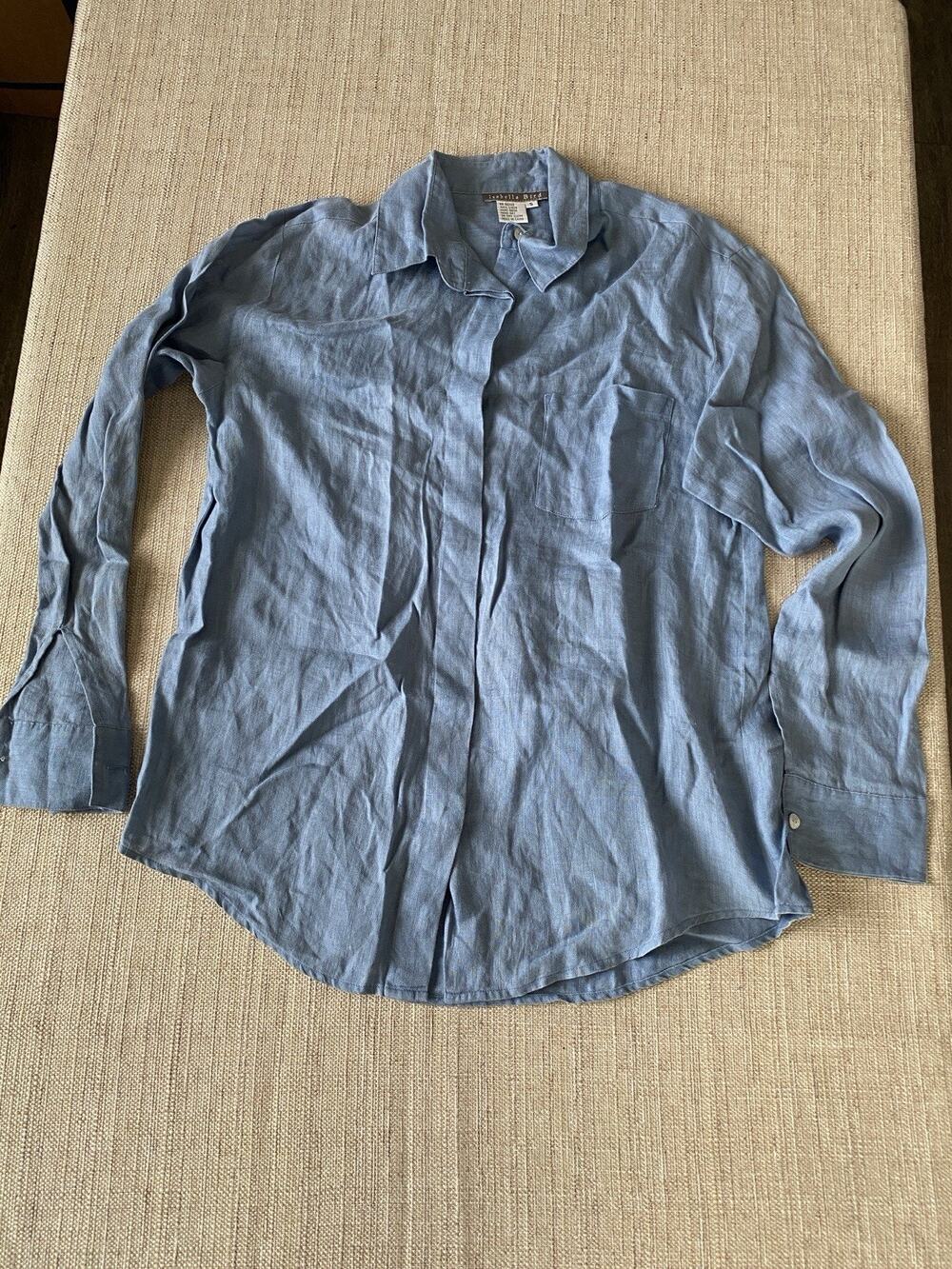 ISABELLA BIRD 100% linen button down shirt S